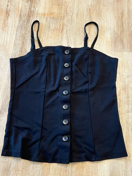 Dazy Tops - DAZY Black Button-Up Juniors Top L